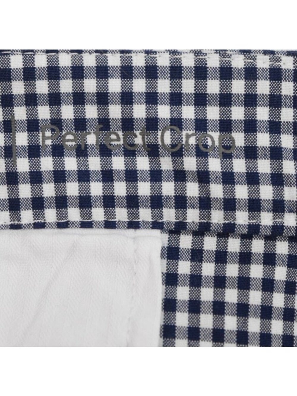 Talbots Perfect Crops Pants Womens 16P Sunrise Gingham Navy Blue White Cropped - Picture 10 of 10